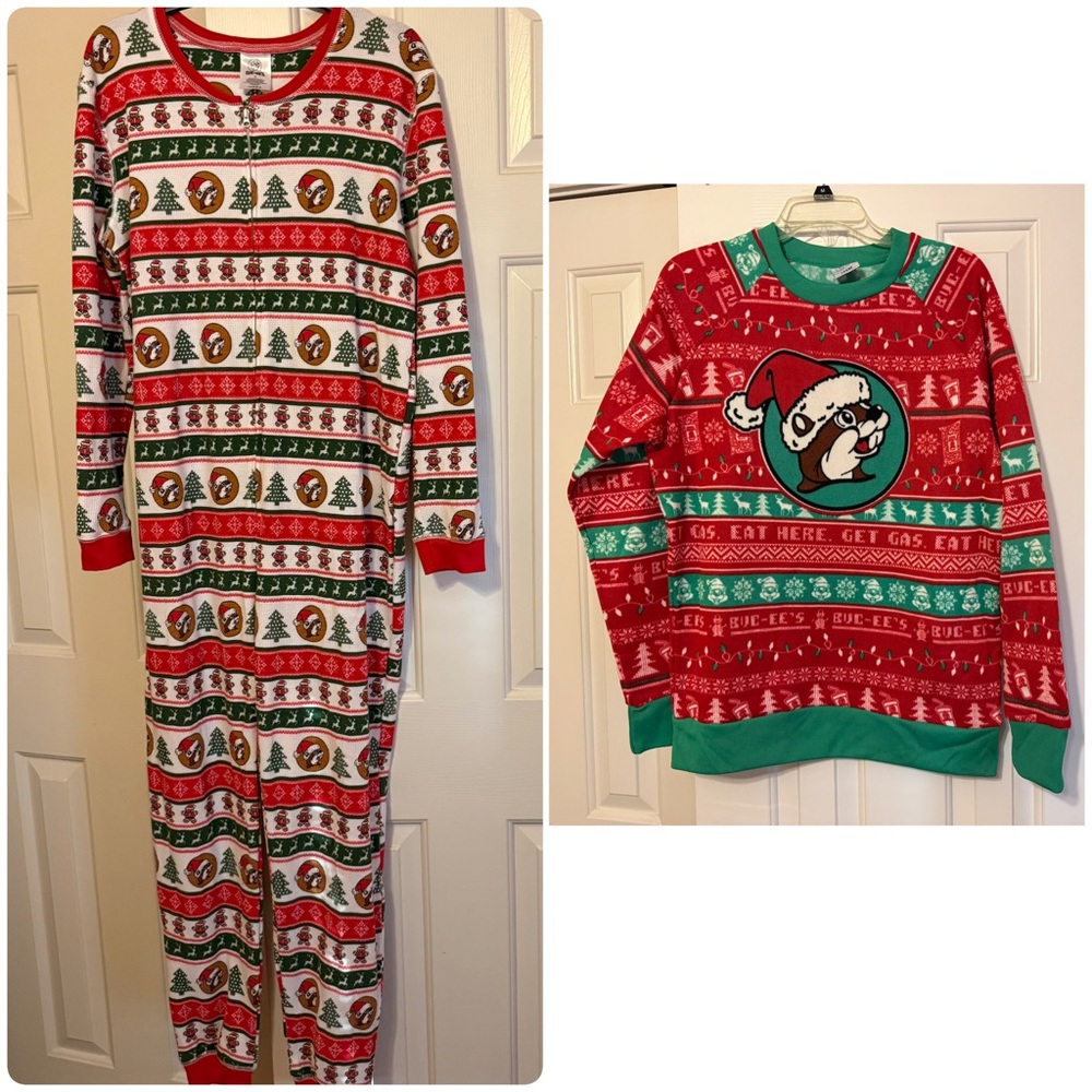 Buc-ees NWT large Onesie and sweater